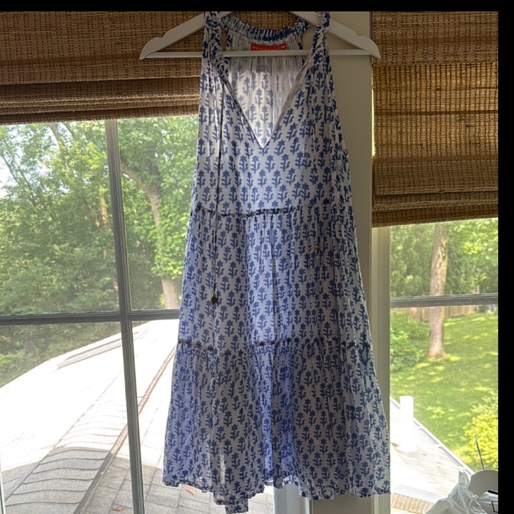OLIPHANT SLEEVELESS TIERED SHORT- SORRENTO BLUE
